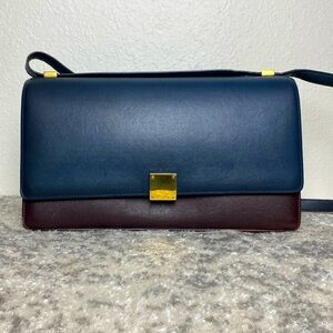 Celine Bicolor Calfskin Leather Medium Case Bag